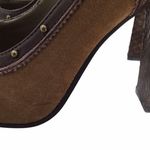 Sam Edelman  Brown Suede and Snakeskin Leather studded Shoes Photo 6