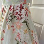 Dress Barn Light Green Sleeveless Floral Chiffon Dress Photo 3