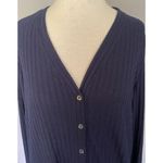 Susan Graver Cardigan Dress Women's LG Blue Sweater Liquid Knit Pockets Photo 1
