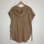 Pilcro Anthropologie  side tie hooded poncho vest in camel colored tan. Size XS Photo 4