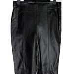 ZARA Faux Leather Mid Elastic Waist Skinny Zip Up Ankle Cropped Pants S Black Photo 1