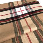 Vintage Super Soft Tan Red Black Classic Plaid Lightweight Scarf Photo 2