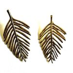 Gold tone palm leaf post earrings Photo 1