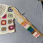 SheIn Crochet Cardigan Womens Multicolor S SunnyBelle Button Long Sleeve V Neck Photo 7