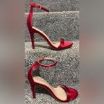 Dream Paris Dream Pairs Red Satin Stilettos With Rhinestone Detailing Photo 3
