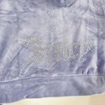 Juicy Couture  Velour Hoodie Jacket Size L Purple Full Zip with Logo Back Photo 7