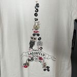 Karl Lagerfeld White Tee with Graphic Design Size Small Photo 4