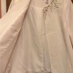 Alfred Dunner White Open Plus Cotton Blazer Embellished Beads Gold Silver Size 18 Photo 2