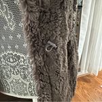 Melody Faux Fur Vest Gray Soft Plush Cozy Layering | Adjustable Waist Size Small Brown Photo 4
