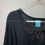 H.I.P. Black Loose Knit Crop Sweater Size L Photo 1