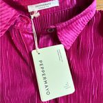 Peppermayo NEW Soho Chic Shirt Dress Magenta Shimmer Belted Pleated Womens 6 US Photo 3