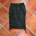 Free People Black Stretch Denim Pencil Skirt Photo 5