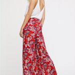 Free People Red and White Wide-Leg Pants Photo 1
