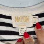 Nation Ltd  Collins Crewneck Muscle Tank Womens L City Stripe Black Cream Photo 5