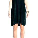 Eileen Fisher  PL TIE BACK VELVET SHIFT Luxury Dress in Pine Green Photo 1