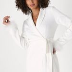 Lulus White Dress Feathered Sleeves Photo 0