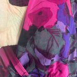 New York and Company Mesh Ruched V Neck Dress Top Size Medium Purple Photo 2