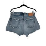 Moussy Womens Blue Distressed Highwaisted Frayed Hem Denim Shorts Size 28 Photo 2