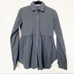 AGLINI Shirtmakers Dark Grey Peplum Long Sleeve Top Size XS Photo 0