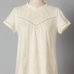 Frye Embroidered Yoke Tee Cream Size Medium – NWT Photo 0