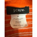 J.Crew Coral White Striped Wool Long Sleeve Button Down Cardigan Sweater Top XL Orange Photo 2