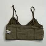Free People Bralette Corset Crocheted Lace Asian Floral No Padding Olive Green Photo 6