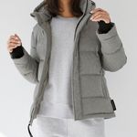 Aritzia TNA The Super Puff Jacket Wool Tech Heather Athletic Grey S Photo 0