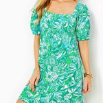 Lilly Pulitzer NWT  Delaney Botanical Green‎ Safari Sangria Dress Size 4 Beach Photo 0