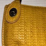 SUSAN JOY BRAND… MUSTARD YELLOW WEAVE VEGAN LEATHER CROSSBODY/CLUTCH WITH STRAP Photo 1