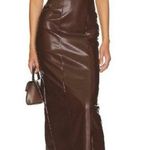 Lovers + Friends X Rachel Ana Brown Faux Leather Maxi Dress Small Strapless S Photo 0