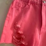 Blue B Collection Womens Juniors Hot Pink Denim Shorts Distressed Waist 26” Photo 2