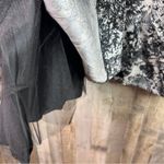 XScape Size 6 Black A-Line V-Neck Reptile Print Bodice Pleated Lined Tulle Dress Photo 6