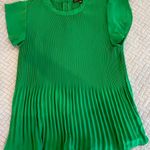 Adrianna Papell Green Pleated A-line Top with Cap Sleeves Photo 6