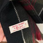 Vintage Plaid Vest Scarf by Regal 100% Zephyr Wool Classic Tartan Unisex Black Photo 4