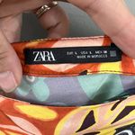 ZARA Printed Asymmetrical Dress One Sleeve Size Large Photo 4