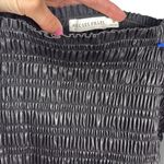 Avec Les Filles  Faux Leather Smocked Top Size Medium‎ Black Photo 3