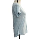 Style & Co Petite Small Top Cap Sleeve V-Neck Burnout Fabric Hi-Low Hem Blue New Photo 1