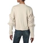 FOR THE REPUBLIC NWT Sweatshirt Beige French Terry Ruffled Sleeve Size S $58 Photo 4