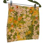 Free People Modern Femme Green Yellow Floral Mini Skirt Size 2 70s Boho Photo 1