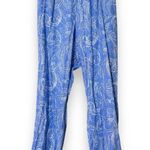Jessica London  plus size women’s 20w blue paisley linen pants elastic waistband Photo 8