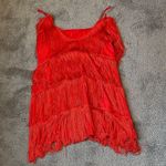 Red Fringe Top/Mini Dress SIZE XL Photo 0