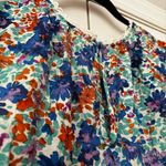 Perch Blu Pepper Size 2X Shirt Blue Ruffled Relaxed Blouse Floral Print Plus‎ Sz Photo 10