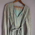 Karina Grimaldi  metallic gold striped tiered midi dress Photo 3