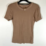 Fabletics Shirt Womens Small Clay Short Sleeve Round Neck Cotton Performance Photo 0