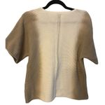 J. Jill Sweater Ombre Taupe/ White Knit Short Sleeve Cotton V Photo 1