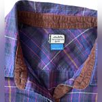 KAVU Jurnee Purple Flannel Plaid Long Sleeve Corduroy Gorpcore Outdoor Dress Photo 2