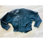 Wilson’s Suede Leather Black Bolero Style Jacket Snap Front Small Motorcycle Photo 8