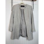 ZARA  Zipper Front Long Blazer Gray Office Girlboss Workwear Career Womens Sz M Photo 1