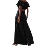 Banana Republic 100% Linen Voluminous Wide Leg Palazzo Pants Black Size 14 Black Photo 1