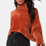 Altar'd State  Cropped Chunky Crop Turtle Neck Burnt Orange Fall Sweater Photo 0